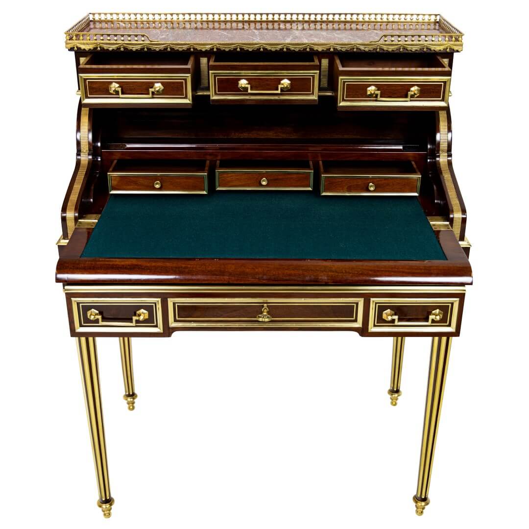 Sekretarzyk Ludwik XVI / Dyrektoriat, Francja, mahoń i mosiężne elementy (1860–1890).